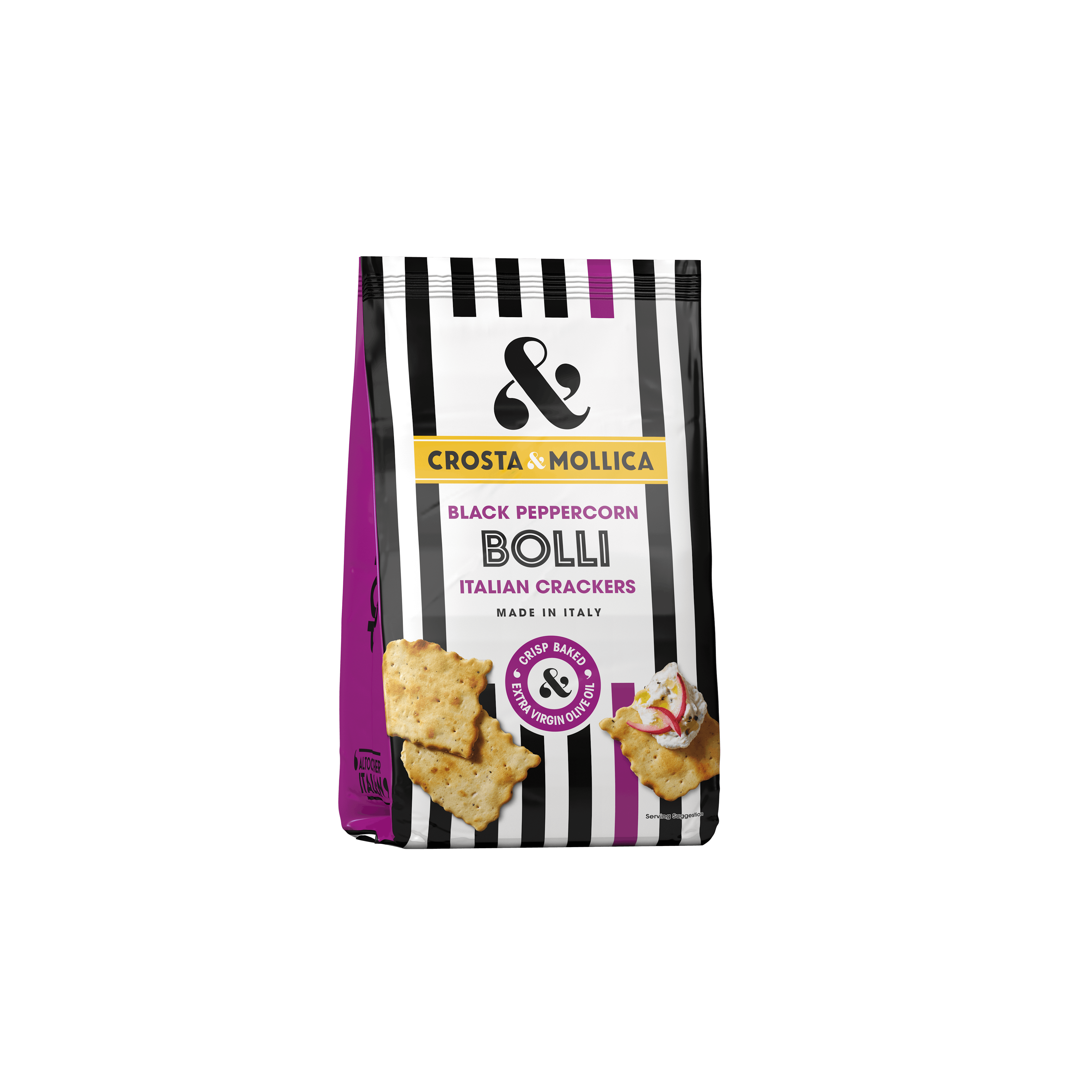 Crosta Mollica Black Peppercorn Bolli cracker snack made in Italy