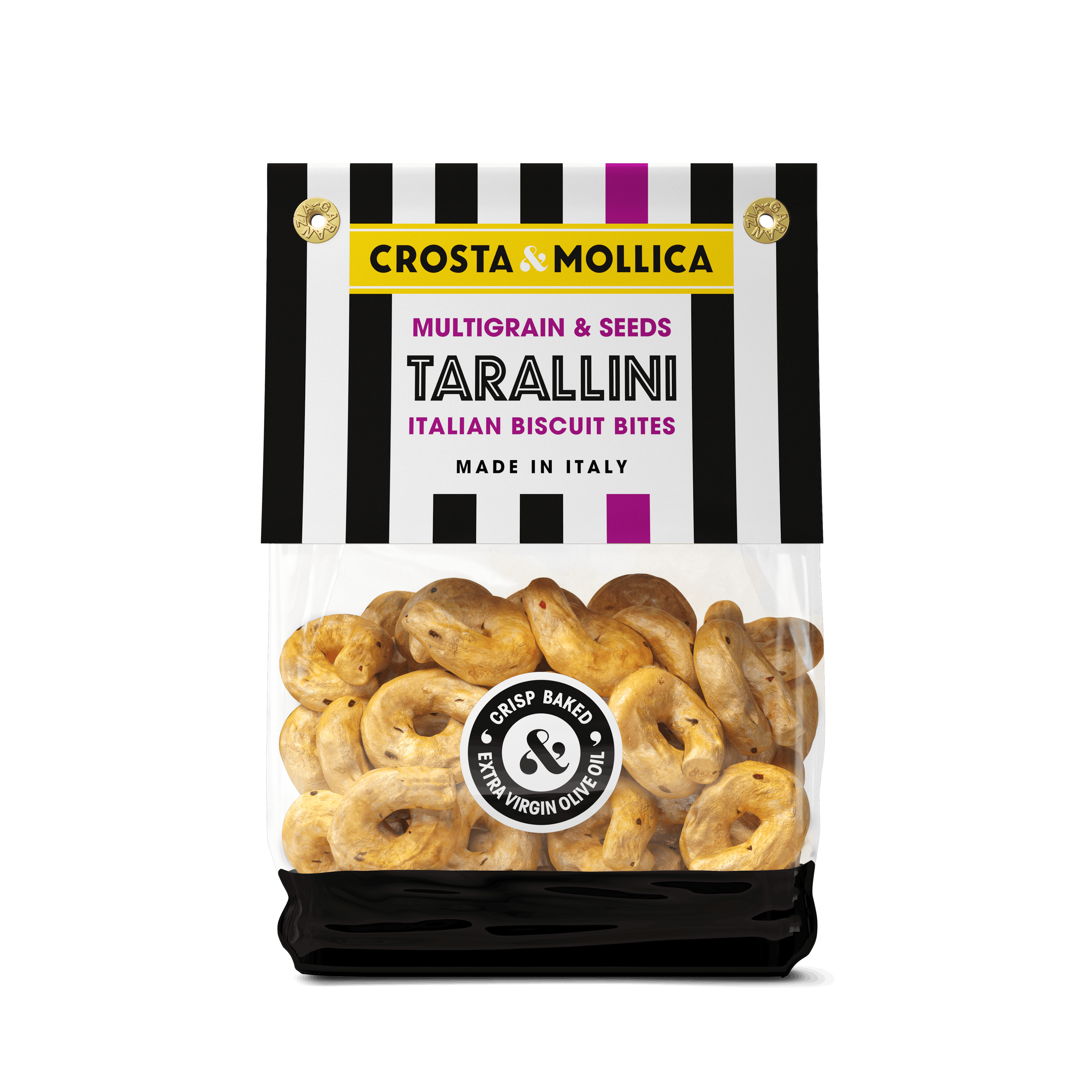 Crosta Mollica Multigrain and Seeds Tarallin snack made in Italy