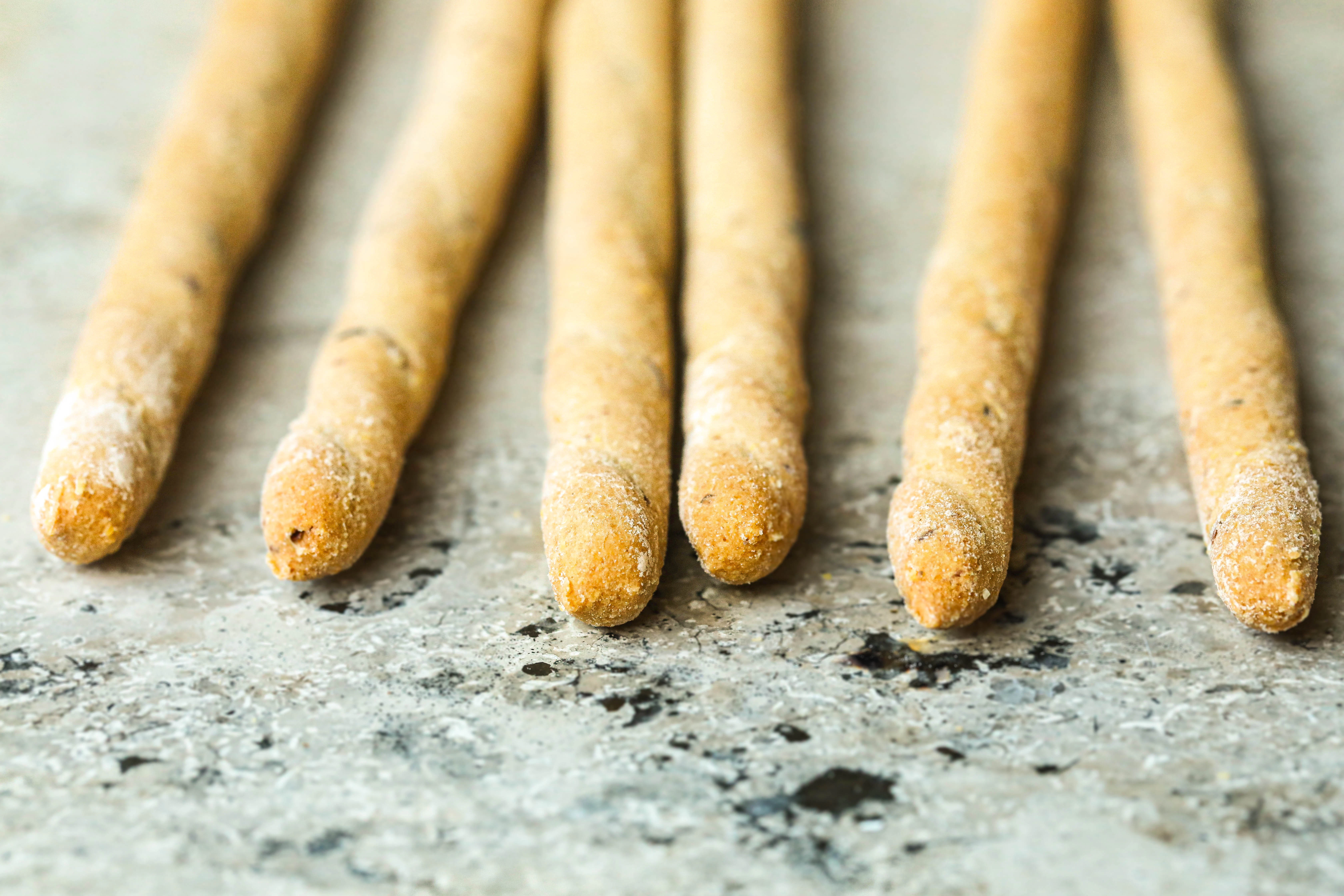 The end of six breadsticks.