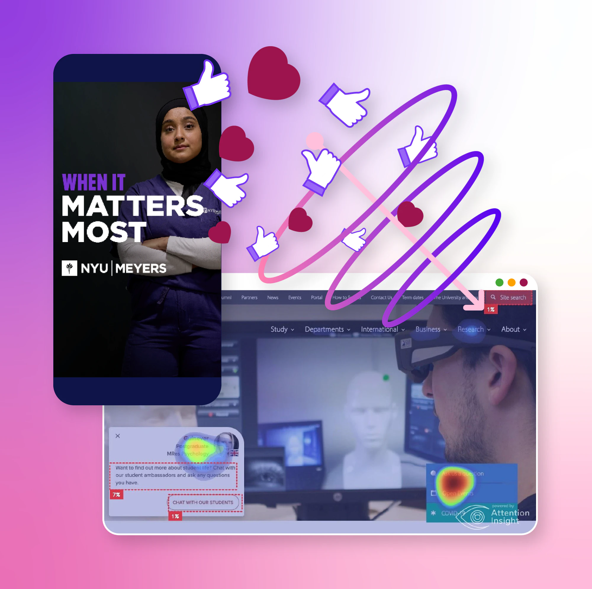 A graphic featuring some examples of net natives work